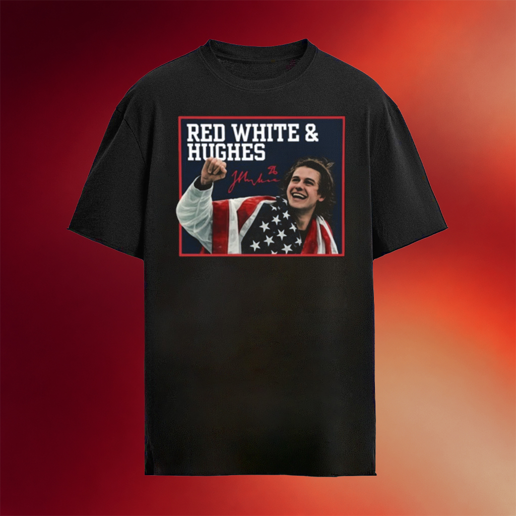 Jack Hughes Shirt USA Hockey Gold Medal Merch Red White And Hughes Winter Olympics 2026 Merch