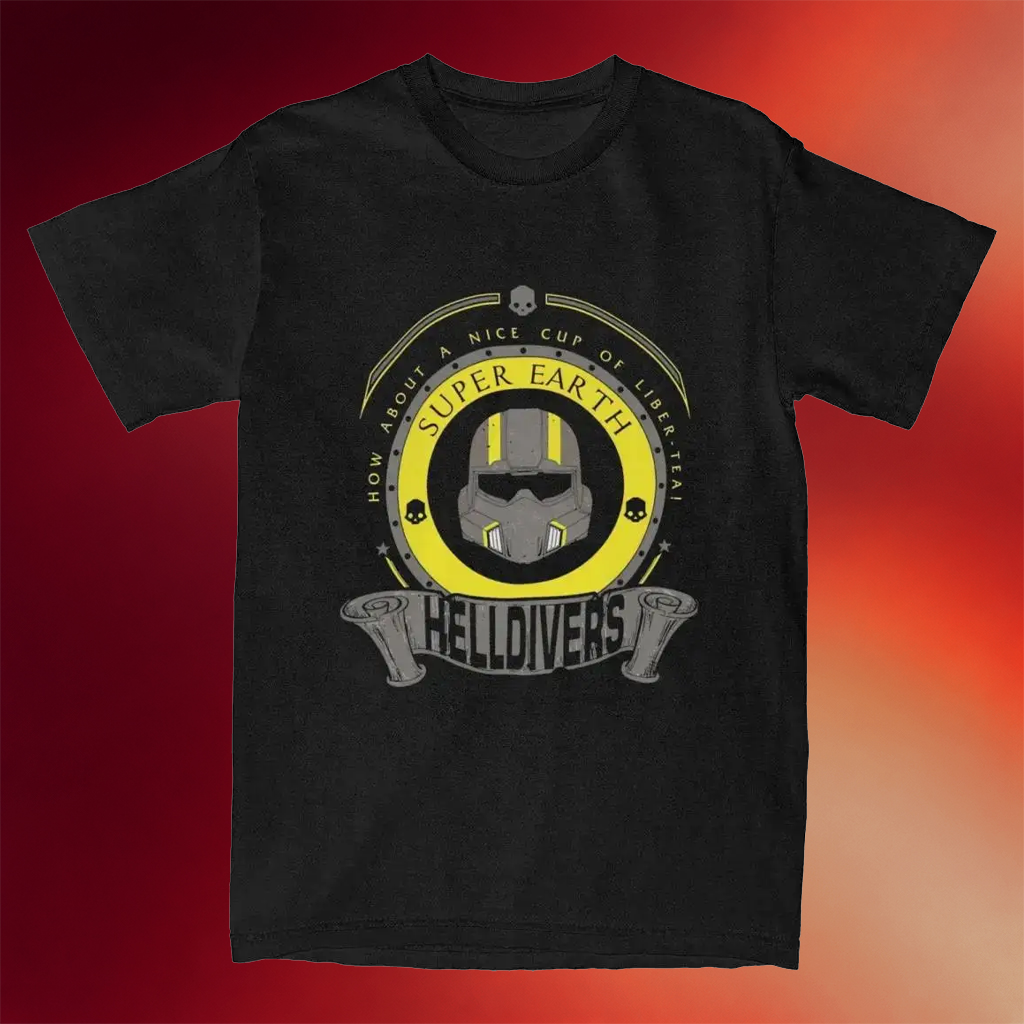 Helldivers Merch 2026 Super Earth T-Shirt Black Gifts For The Game Lover