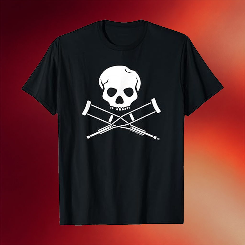 Jackass Merch 2026 Jackass Skull And Crutches Logo T-Shirt Great Gifts For Friends