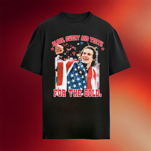 Jack Hughes Shirt USA Hockey Gold Medal Merch Blood Sweat And Teeth For The Gold T-Shirt For Fan