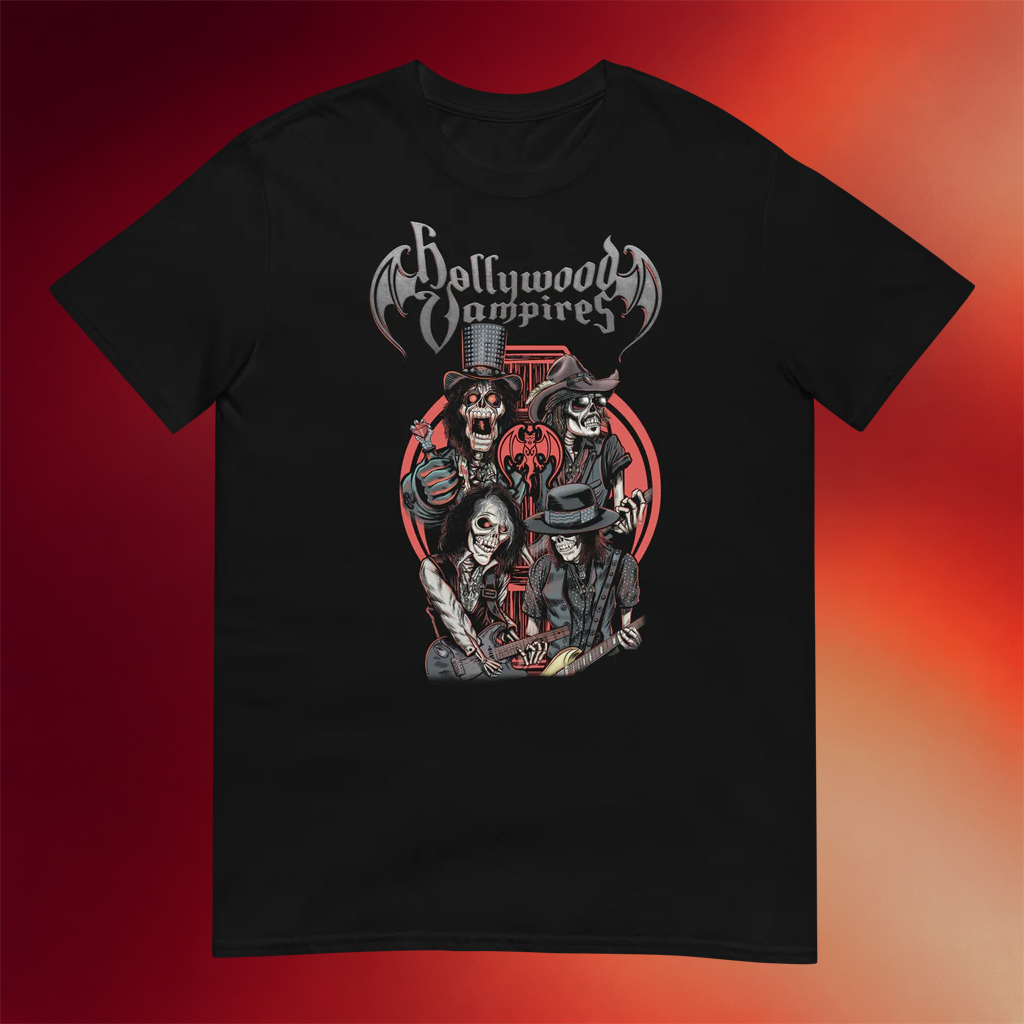 Hollywood Vampires Merch 2026 Caricature T-Shirt The Hollywood Vampires Band Shirt Gift For Fan