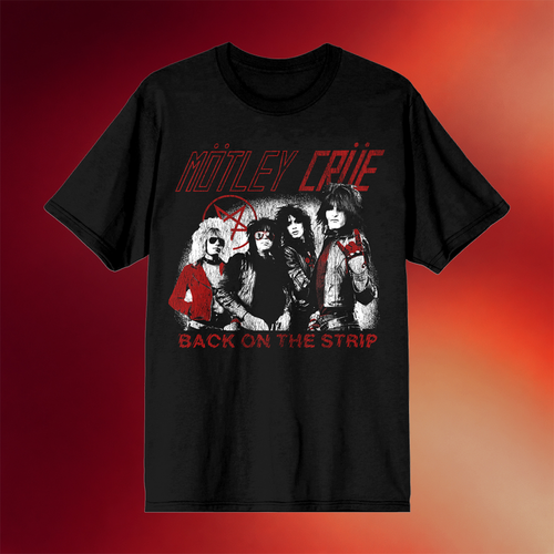 Motley Crue Merch 2026 Back On The Strip Black T-Shirt Motley Crue Shirt Gifts For Band Fans
