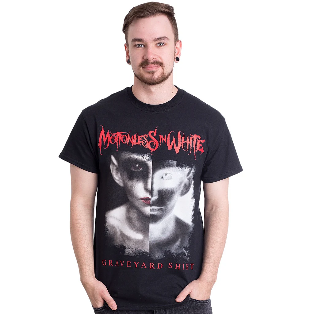 Motionless In White Merch Split Screen T-Shirt Birthday Gifts For Band Fans