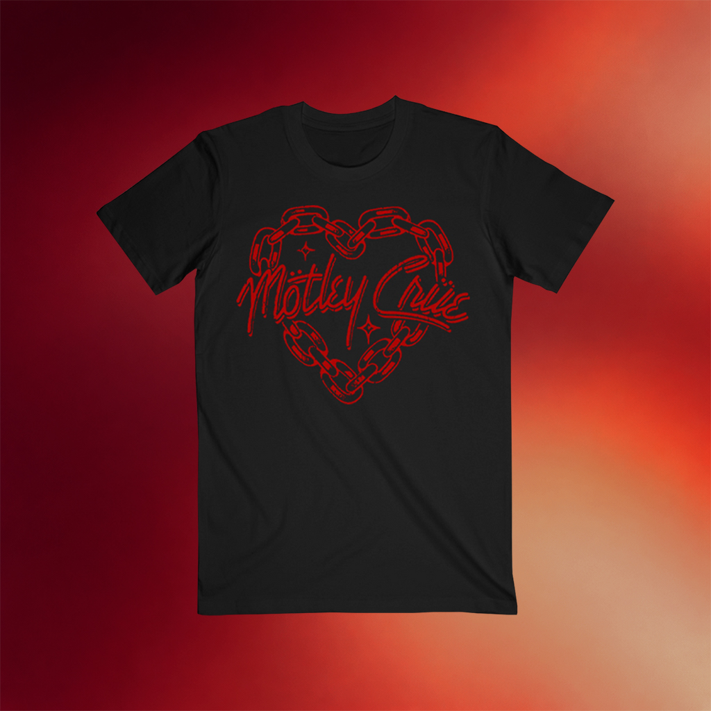 Motley Crue Merch 2026 Chain Heart T-Shirt Motley Crue Merch Gifts For Music Lovers