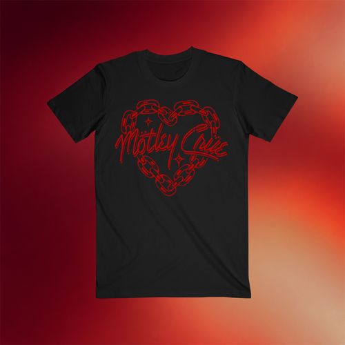 Motley Crue Merch 2026 Chain Heart T-Shirt Motley Crue Merch Gifts For Music Lovers