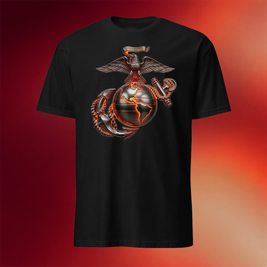 Leatherneck For Life Merch 2026 Molten Steel Eagle Globe And Anchor T-Shirt Gifts For Veteran