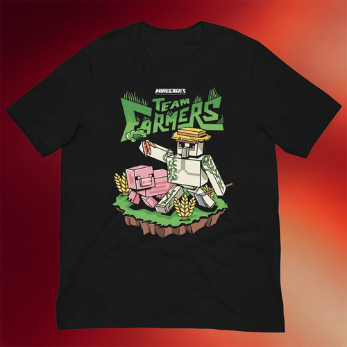 Minecraft Merch 2026 Team Farmers T-Shirt Black Cool Gifts For Gamers