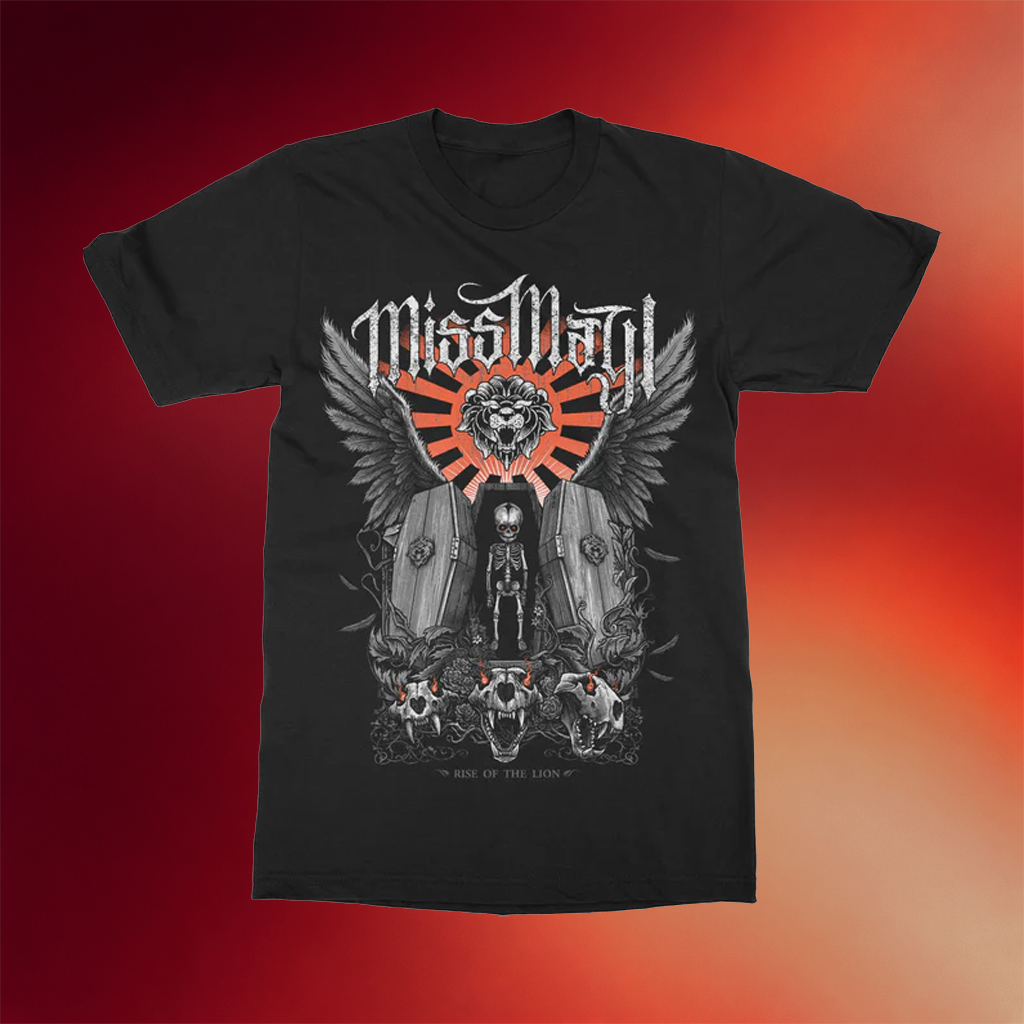 Miss May I Merch 2026 Echoes Black T-Shirt Rise Of The Lion Shirts Gifts For Band Fans