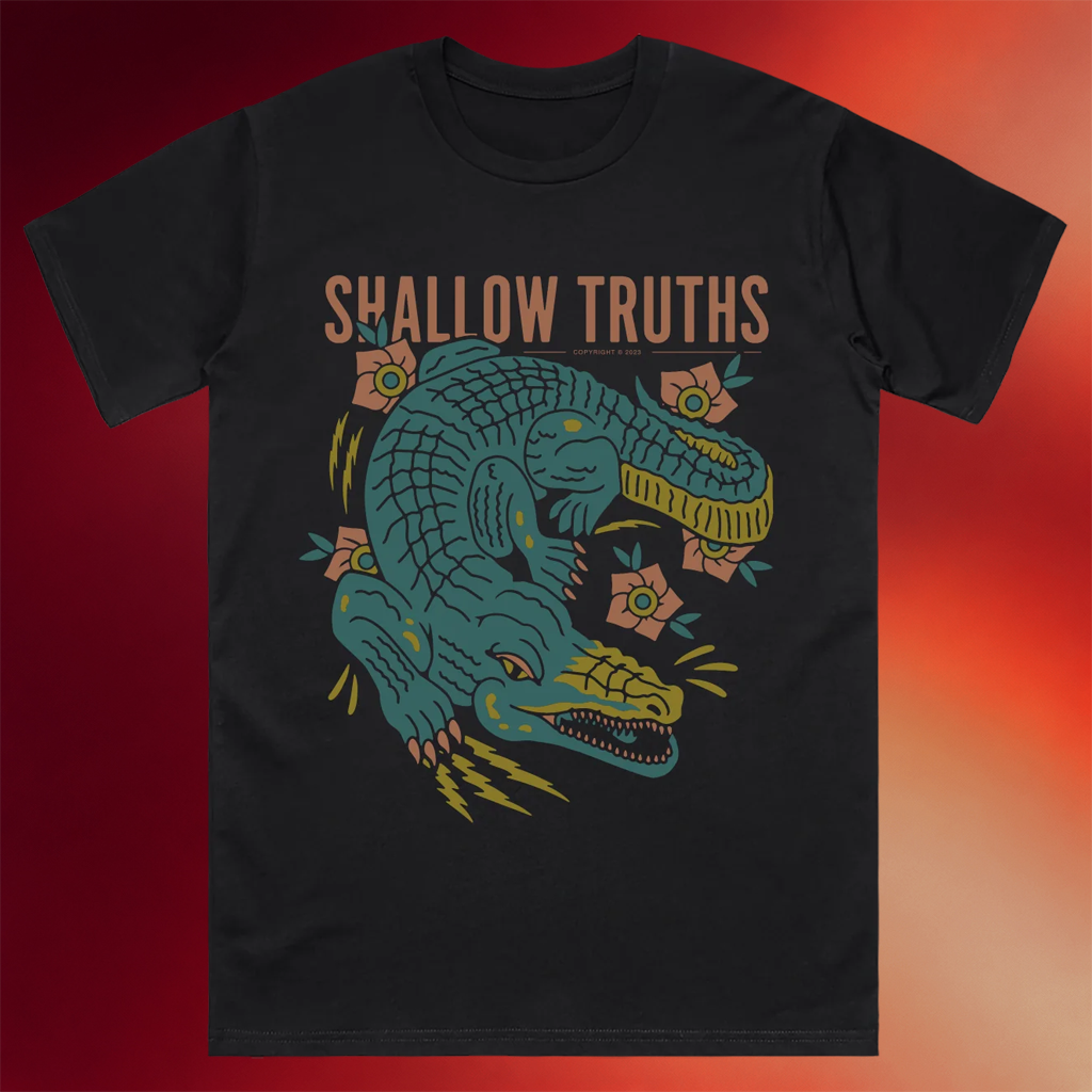 Passion Eight Records Merch 2026 Shallow Truths Gator T-Shirt Music Gift Ideas For Guys