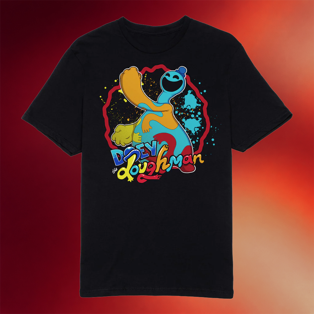 Poppy Playtime Merch Doey The Doughman Black T-Shirt Birthday Gift Ideas For Son