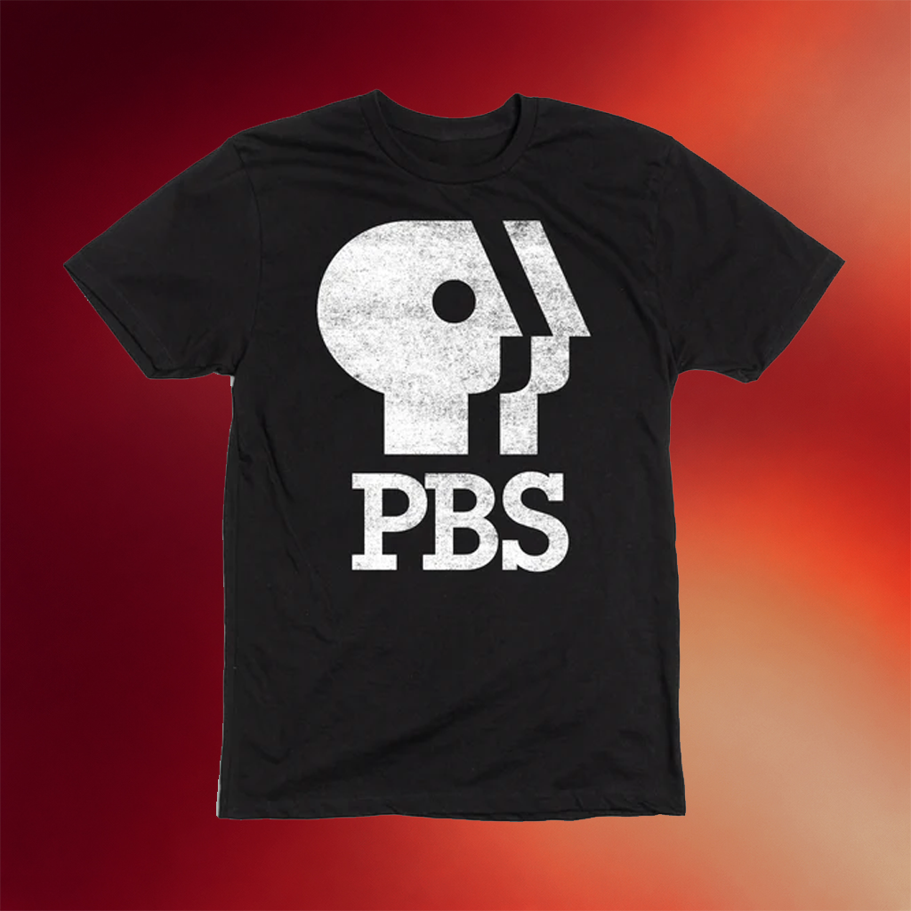 PBS Merch PBS 1980s Distressed Logo T-Shirt American TV Show Shirt Gifts For Friends