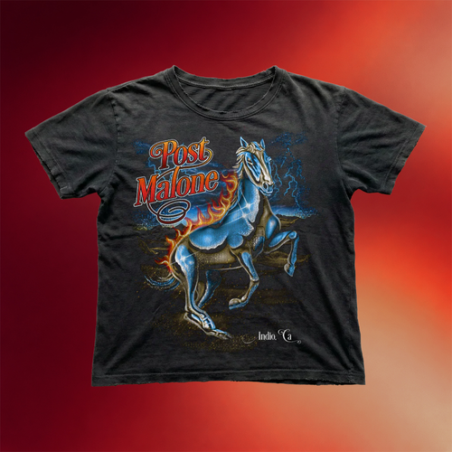 Post Malone Merch 2026 Chrome Horse T-Shirt Stagecoach Merch Best Gifts For Music Fans