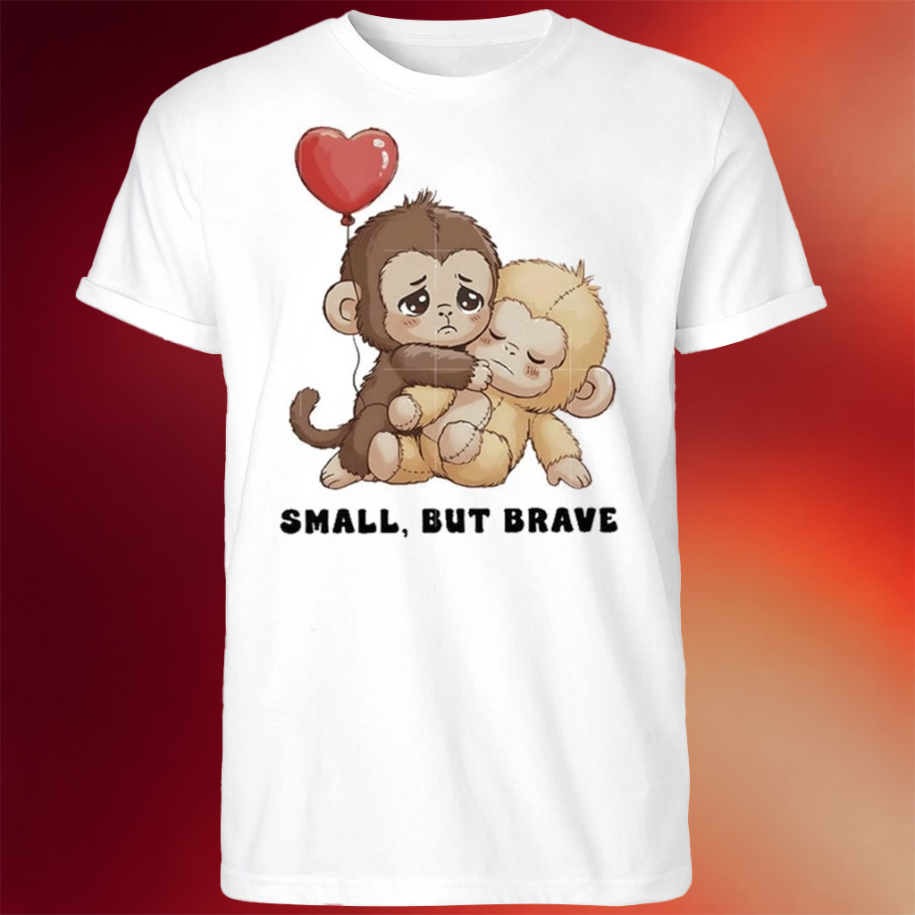 Baby Monkey Hugging Plush Toy T-Shirt Gifts For Couples
