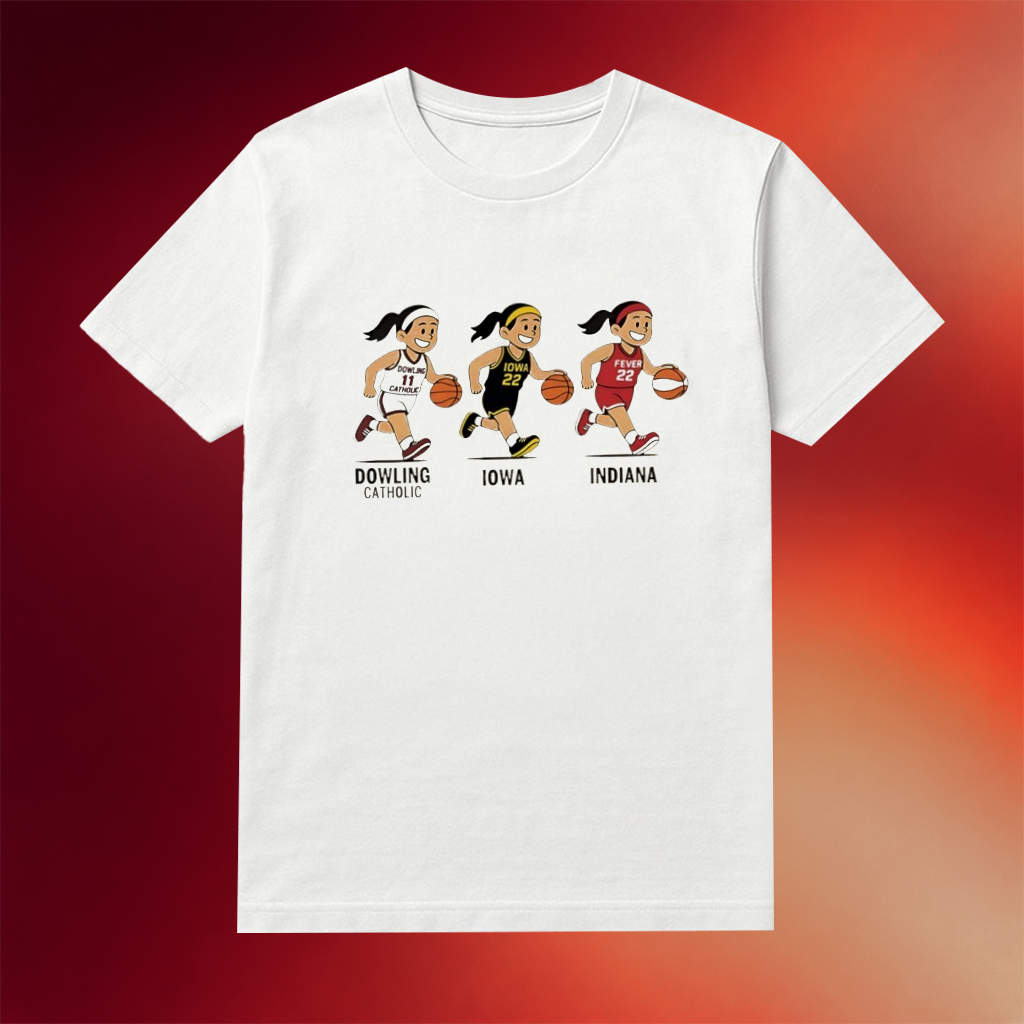 Caitlin Clark Evolution Shirt Dowling Catholic Iowa Indiana Cartoon Shirt Basketball Fan Gift