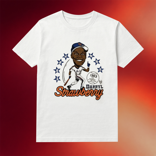 Mets Darryl Strawberry 1983 Nl Rookie Of The Year Caricature Shirt Darryl Strawberry Merch