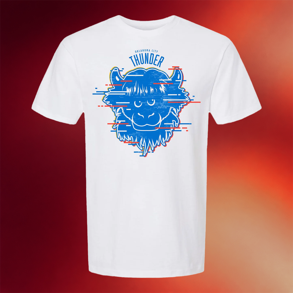 OKC Thunder Merch OKC Thunder Rumble Glitch T-Shirt Gift Ideas For Friends