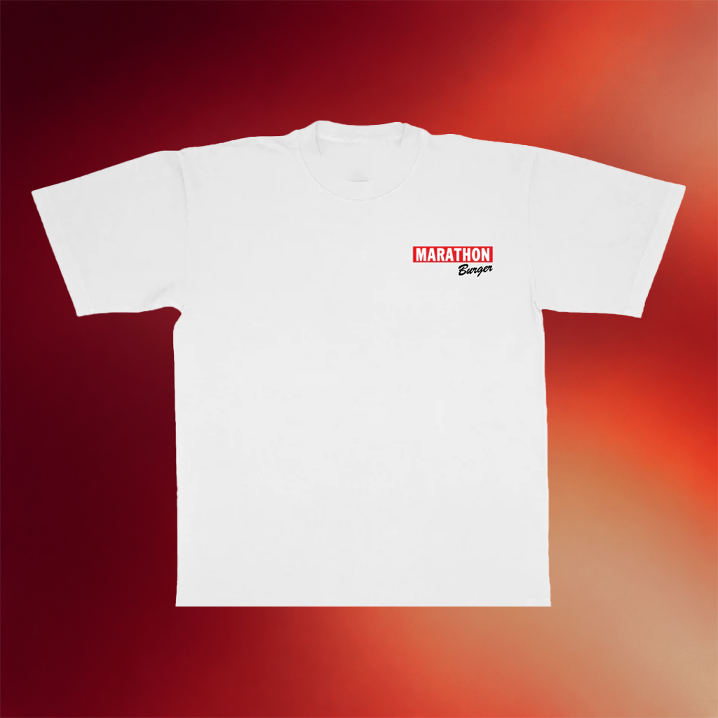 The Marathon Clothing Merch 2026 Marathon Burger T-Shirt White Father_s Day Gifts For Husband