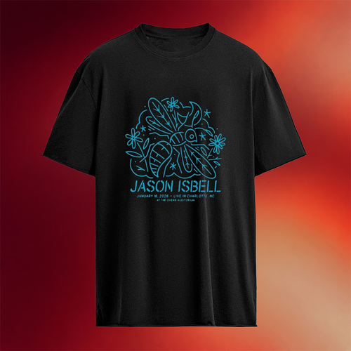 Jason Isbell Jan 16 2026 Ovens Auditorium In Charlotte NC T-shirt Jason Isbell Merch