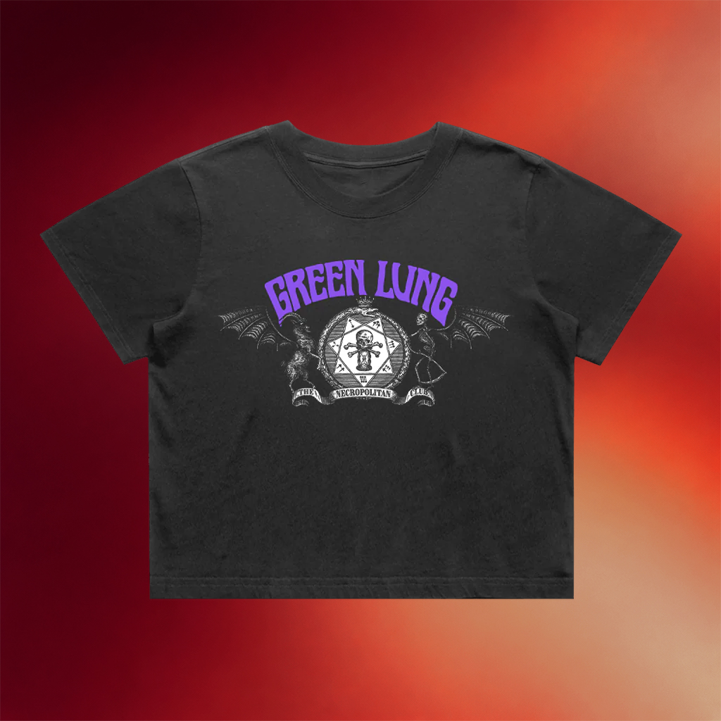 Green Lung Merch 2026 The Necropolitan Club Crop Tee Music Lover Gifts For Her