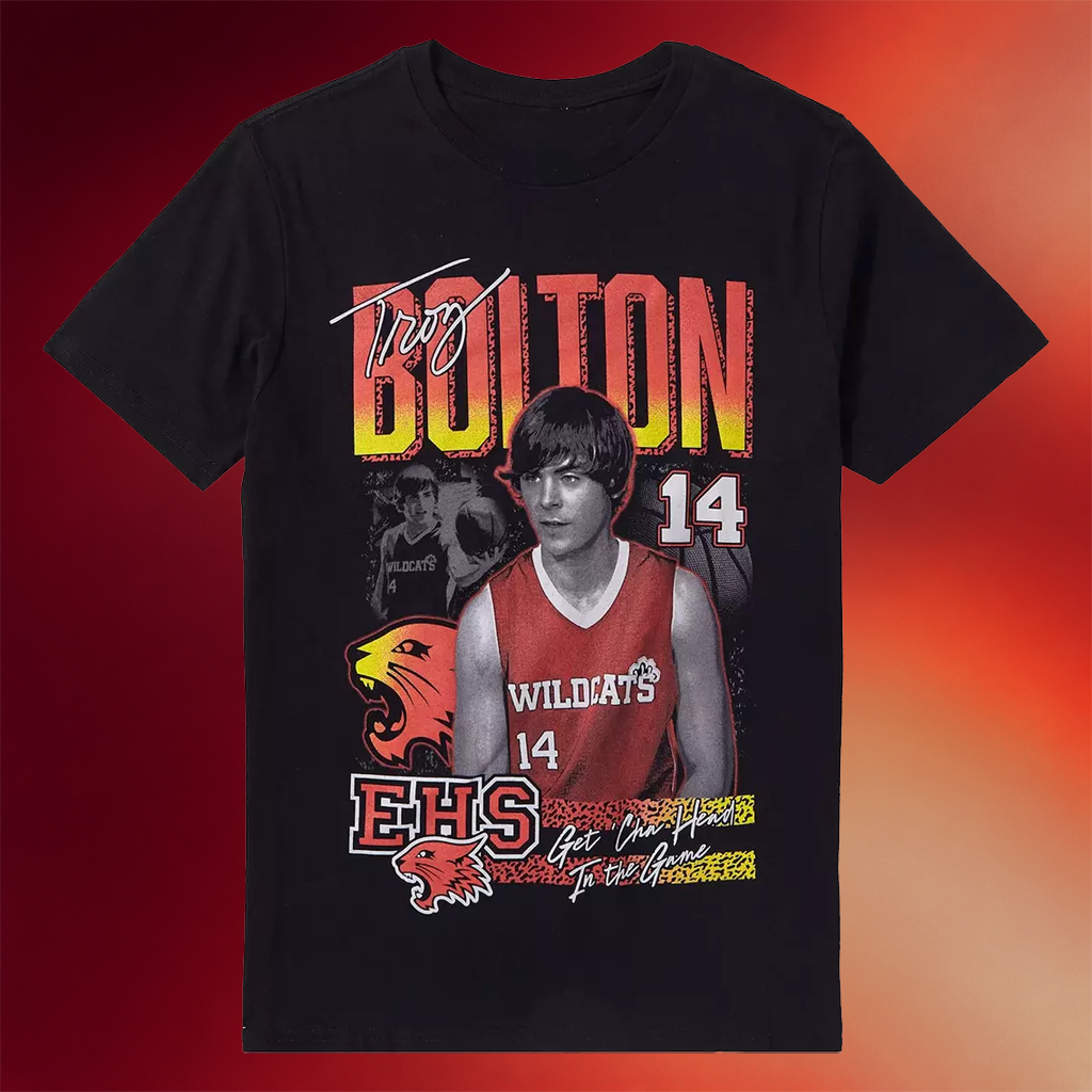 High School Musical Merch High School Musical Troy Bolton Boyfriend Fit Girls T-Shirt Fans Gift