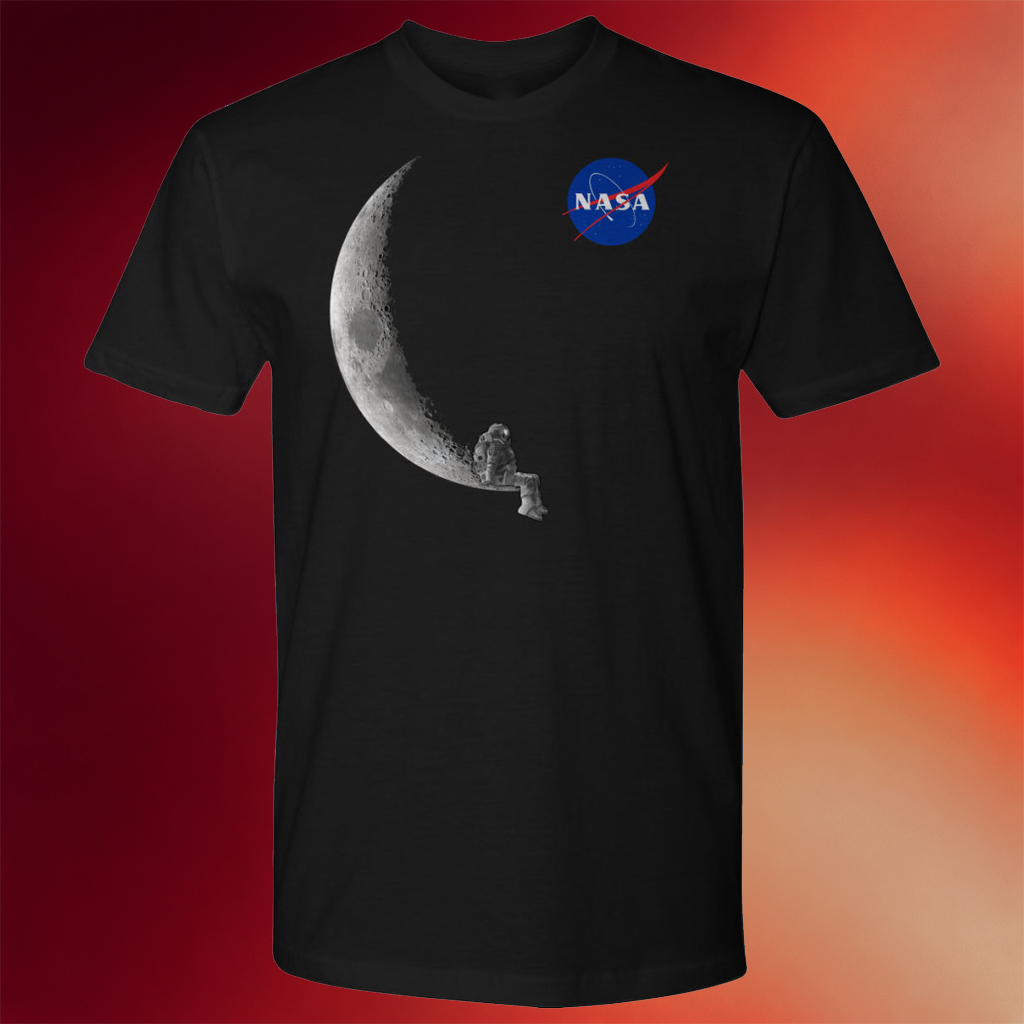 NASA Merch NASA Meatball Logo Shirt Crescent Moon T-Shirt Presents For Boyfriend