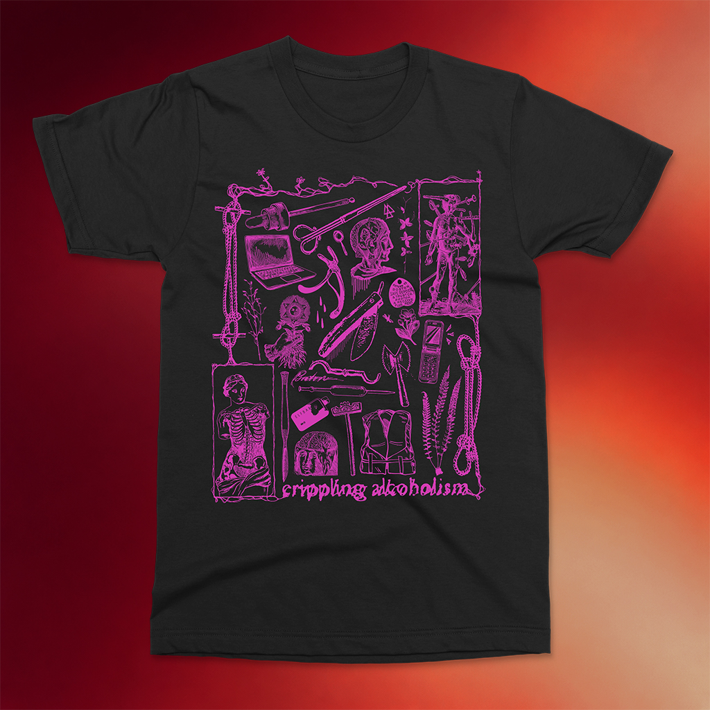 The Flenser Merch Crippling Alcoholism Camgirl Collage T-Shirt Gifts For Band Fans