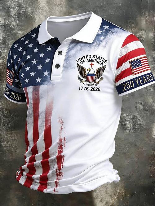 Eagle USA 250 Years Polo Shirt 4 Of July Shirts For Men Independence Day Gift Idea