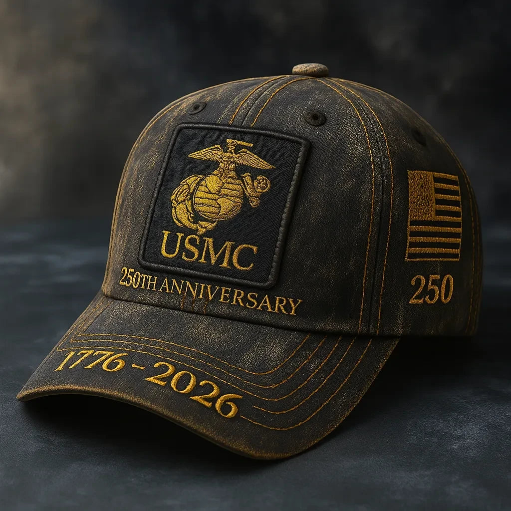 USMC 250Th Anniversary Hat 1776 2026 American Flag Cap Gift For Marine Veterans