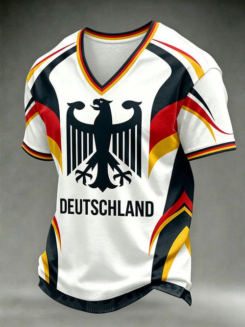 Germany FIFA World Cup 2026 Deutschland V-Neck Shirt FIFA World Cup Clothes Fans Apparel