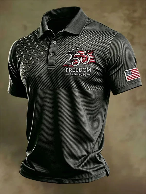 USA 250 Years Of Freedom Polo Shirt July 4 Clothing Independence Day Gift For Husband