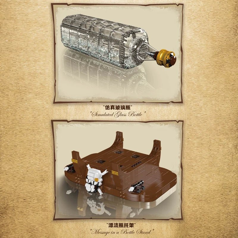 Mould King 10067 Black Pearl in a Bottle - Pirate Ship Building Set - Sofhome
