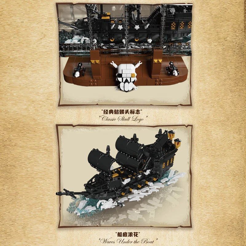Mould King 10067 Black Pearl in a Bottle - Pirate Ship Building Set - Sofhome
