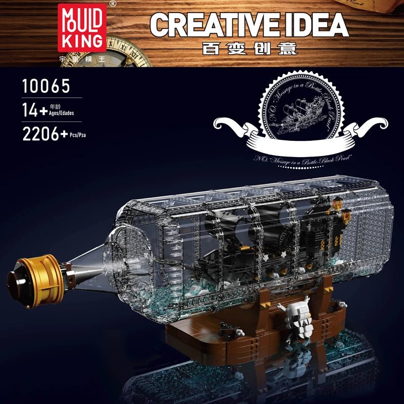 Mould King 10067 Black Pearl in a Bottle - Pirate Ship Building Set - Sofhome