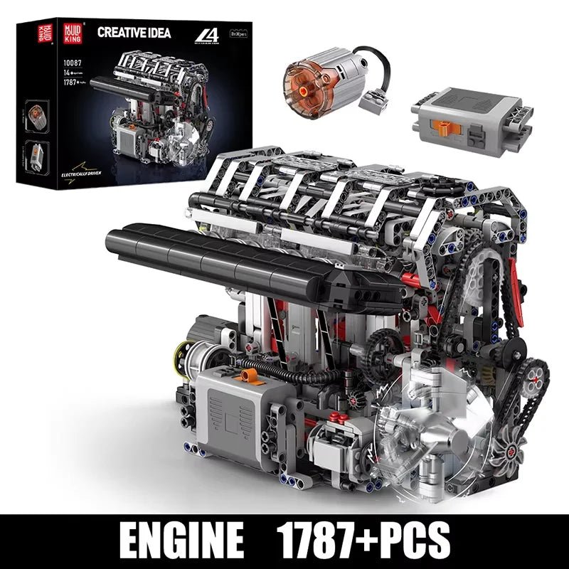 Mould King 10087 Motorized L4 Car Engine Building Block Set - Sofhome