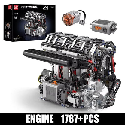 Mould King 10087 Motorized L4 Car Engine Building Block Set - Sofhome