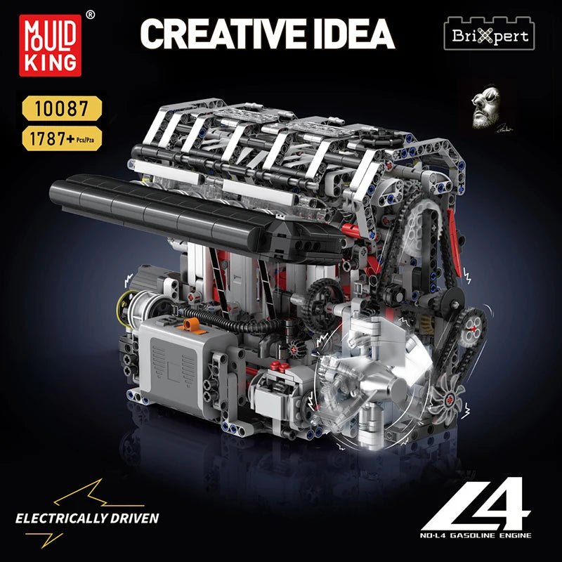 Mould King 10087 Motorized L4 Car Engine Building Block Set - Sofhome
