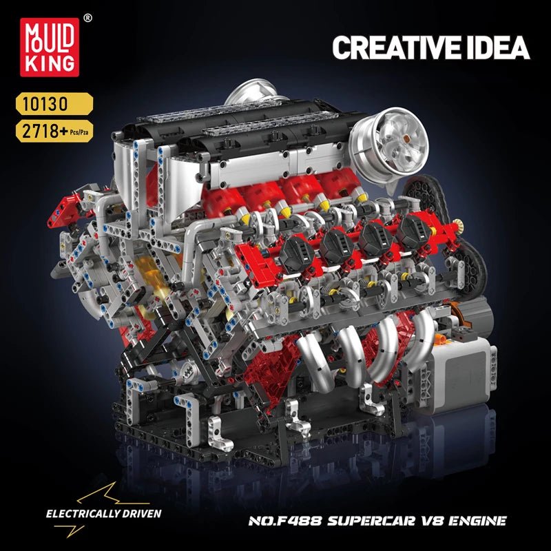 Mould King 10130 F488 Supercar V8 Engine - Sofhome