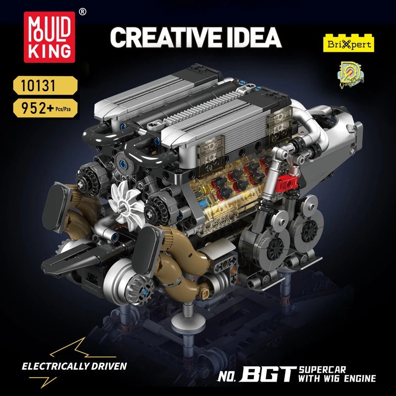Mould King 10131 W16 Engine Supercar - Motorized Building Blocks - Sofhome