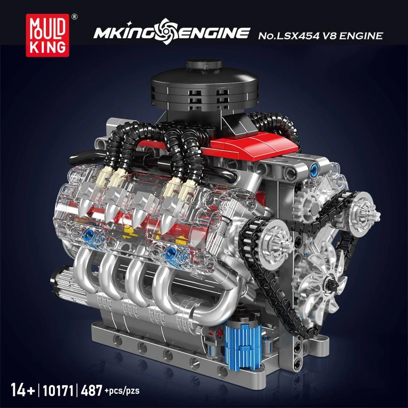 Mould King 10171 - Motorized V8 Engine Building Kit - Sofhome