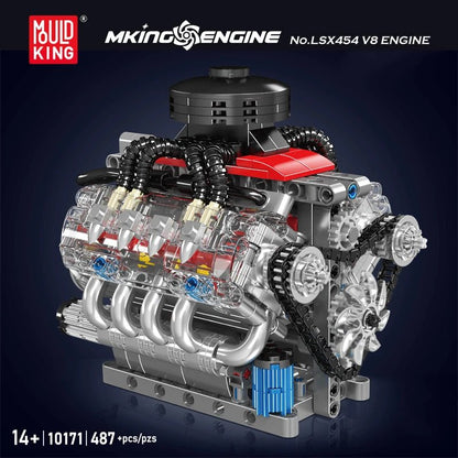 Mould King 10171 - Motorized V8 Engine Building Kit - Sofhome