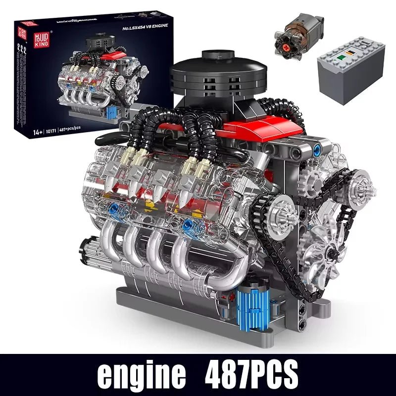 Mould King 10171 - Motorized V8 Engine Building Kit - Sofhome