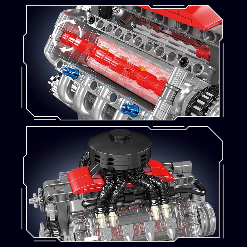 Mould King 10171 - Motorized V8 Engine Building Kit - Sofhome