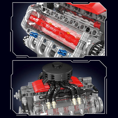 Mould King 10171 - Motorized V8 Engine Building Kit - Sofhome