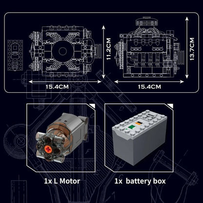 Mould King 10171 - Motorized V8 Engine Building Kit - Sofhome