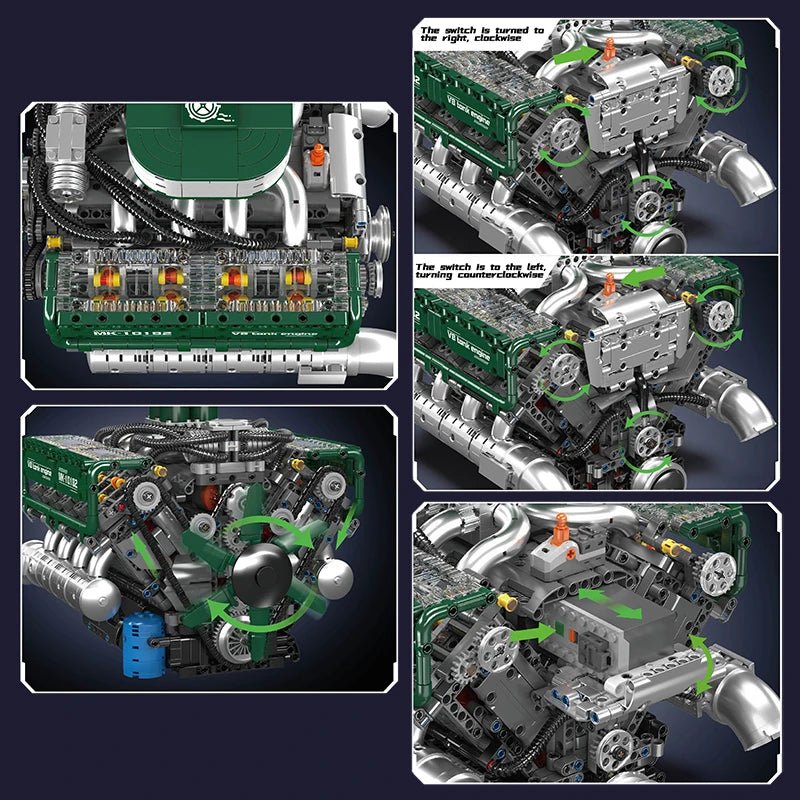 Mould King 10182 Motorized V8 Tank Engine - Sofhome