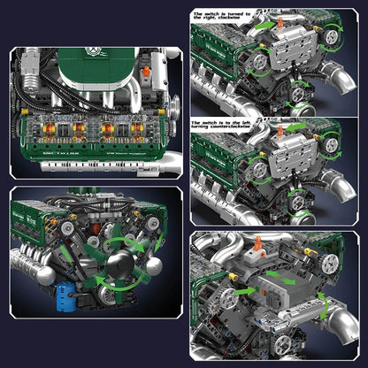 Mould King 10182 Motorized V8 Tank Engine - Sofhome