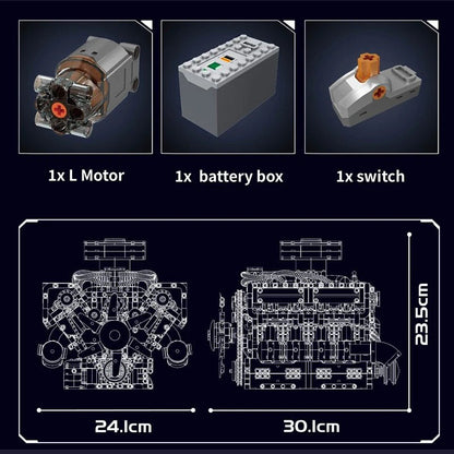 Mould King 10182 Motorized V8 Tank Engine - Sofhome