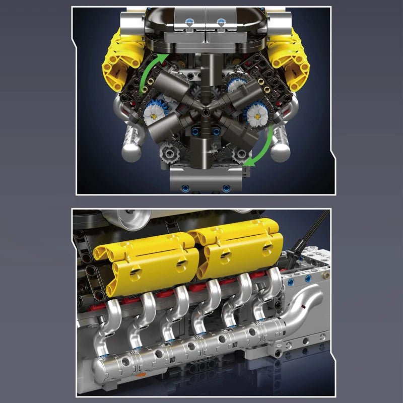 Mould King 10202 Supercar V12 Engine - Building Blocks Set - Sofhome