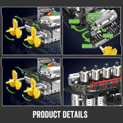 Mould King 10209 - Motorized Inline 6 - Cylinder Engine Building Kit - Sofhome