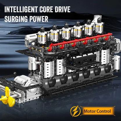 Mould King 10209 - Motorized Inline 6 - Cylinder Engine Building Kit - Sofhome